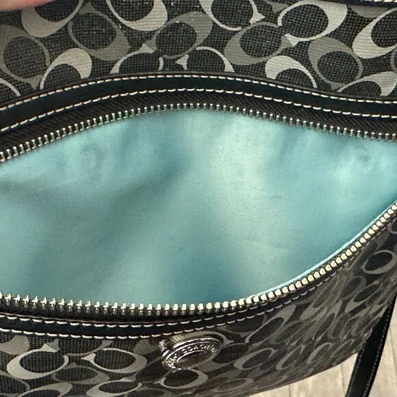 Coach Black & Gray Signature File Cross Body Bag Style #C1168-F17120 - Picture 16 of 16